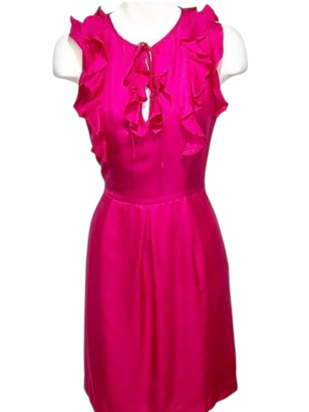 Elizabeth McKay Pink Ruffle-Trim Sleeveless Dress